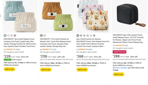 Image of Makeup pouches upto 65% discount 