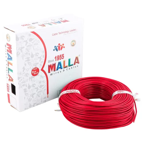 Image of MALLA Copper Wire with Triple Layer PVC Coating, Single Core Flexible Electric Cable for Domestic & Industrial Connectio