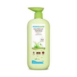 Mamaearth Aloe Refresh Hydrating Body Lotion with Aloe Vera & HA for Soft Soothed Skin 400ml | 48H Moisturization in Sum