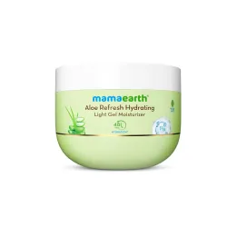 Mamaearth Aloe Refresh Hydrating Light Gel Moisturizer with Aloe Vera & HA 200g | Long-lasting Non-sticky Hydration | Oil-free, Lightweight & Quick-absorbing |Free from Harmful Chemicals |So...