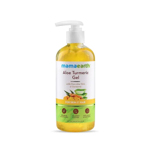 Image of Mamaearth Aloe Turmeric Gel From 100% Pure Aloe Vera For Face, Skin & Hair with Turmeric & Vitamin E (300 ML)