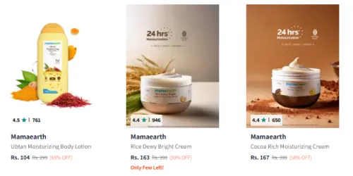 Image of Mamaearth Body Cream And Lotion Upto 65% Discount