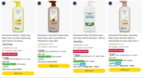 Image of Mamaearth Body Lotion starting ₹198 