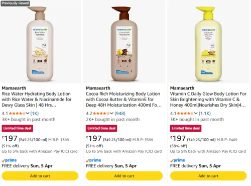 Image of Mamaearth Body Lotion Upto 58% Discount