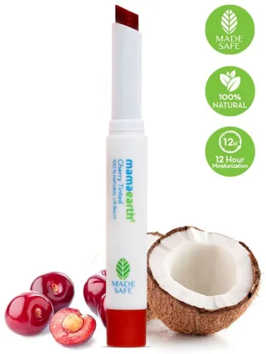Image of MamaEarth Cherry Tinted 100% Natural Lip Balm for Women with Cherry and Coconut Oil Cherry (Pack of: 1, 2 g)