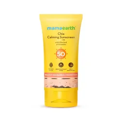 Mamaearth Chia Calming Sunscreen with Chia Seed & Ceramides for Hydrated Glow & Sun Protection | SPF 50 PA++++ | Co-Crea