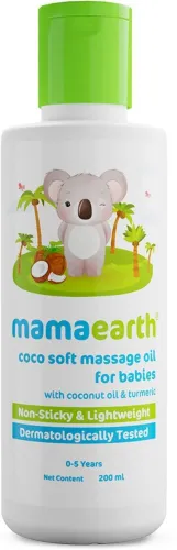 Image of Mamaearth Coco Soft Massage Oil for new born, with Coconut & Turmeric Oil (200 ml)