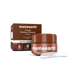 Mamaearth Cocoa Moisture Therapy Lip Balm For Dry & Chapped Lips 15 G|Heals, Brightens|Glossy Finish|Coconut Oil, Cocoa Butter, Vitamin E, Ceramides, Kojic Acid|100% Free Of Petroleum Jelly,...