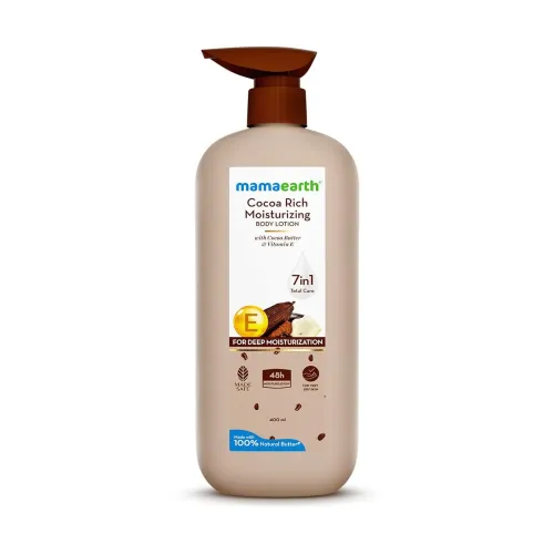 Image of Mamaearth Cocoa Rich Moisturizing Body Lotion with Cocoa Butter & VitaminE for Deep 48H Moisturization 400ml