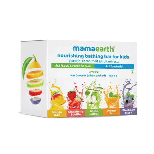 Image of Mamaearth Fruit-Based Baby Bathing Bar, 75g x 5 