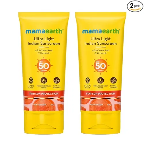 Image of Mamaearth Ultra Light Indian Sunscreen with Carrot Seed & Turmeric