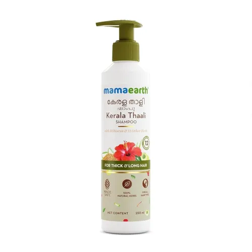 Image of Mamaearth Kerala Thaali Shampoo with Hibiscus, Shikakai, Amla, Flax Seeds for Thick & Long Hair - 250 ml| Ready To Use T