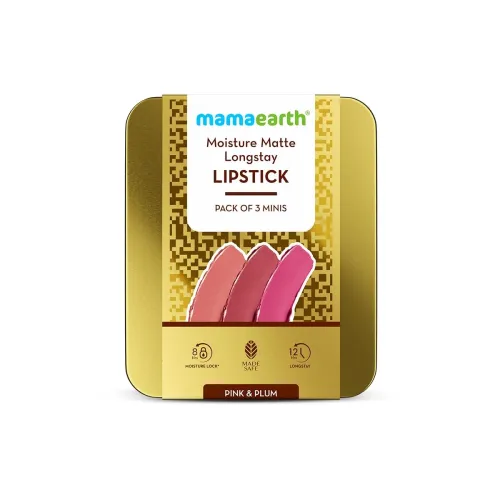 Image of Mamaearth Matte Long Stay Lipstick Gift Set - Pink & Plum