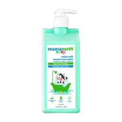 Mamaearth Milky Soft Head to Toe Wash With Oats, Milk & Calendula for Babies | 2-in-1 (400 ml)