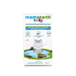 Mamaearth Moisturizing Bathing Bar For Babies - 75 g x 2 | Infused with Goat Milk, Oatmeal and Shea Butter | Gently Clea