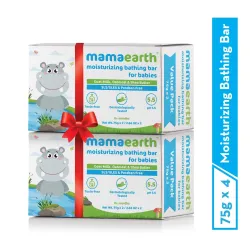 Mamaearth Moisturizing Bathing Bar Soap For Babies - 75g (Pack of 4) | Infused with Goat Milk, Oatmeal & Shea Butter | C