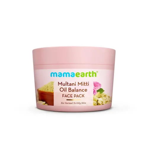 Image of Mamaearth Multani Mitti Oil Balance Face Pack with Multani Mitti & Bulgarian Rose for Normal to Oily Skin 200g | DIY-lik