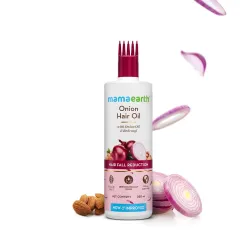 Mamaearth Onion Hair Oil with Onion Oil & Redensyl for Hair Fall Control | Boosts Hair Growth | Adds Strength & Shine | 