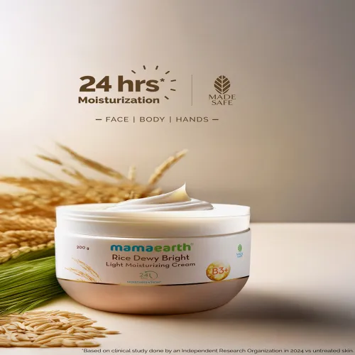 Image of Mamaearth Rice Dewy Bright Moisturizing Cream 200g