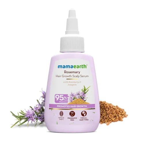 Image of Mamaearth Rosemary Hair Scalp Serum 50ml with 95% Pure Rosemary, 4% Anagain, 1% Root BioTec, 1% Cressatine, Methi Dana