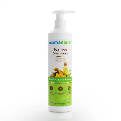 Image of Mamaearth Tea Tree Anti Dandruff Shampoo, With Tea Tree & Ginger Oil, 250ml