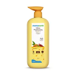 Mamaearth Ubtan Moisturizing Body Lotion with Turmeric & Saffron for Glowing Skin | 48 Hrs Moisturization | Nourishes Dr