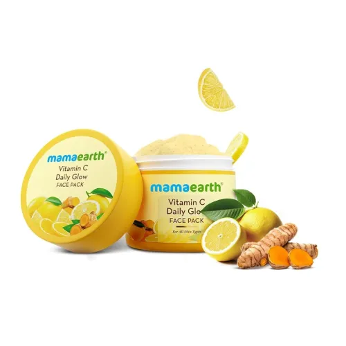 Image of Mamaearth Vitamin C Daily Glow Face Pack with Vitamin C & Turmeric for Illuminating Skin - 100 g 
