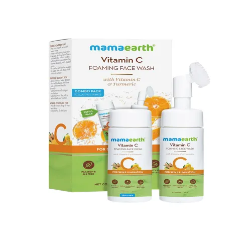 Image of Mamaearth Vitamin C Foaming Face Wash with Refill Pack - 150ml each