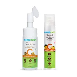 Mamaearth Vitamin C Glow Combo Cream 50g + Vitamin C Face Wash 150ml)