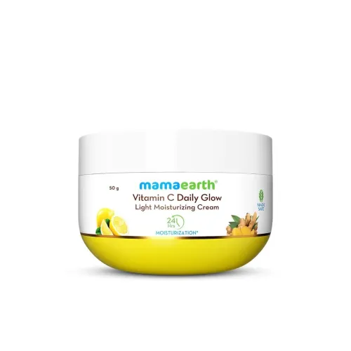 Image of Mamaearth Vitamin C Daily Glow Light Moisturizing Cream with Turmeric & Vitamin C for Skin Brightening - 50 g | 24 Hrs L