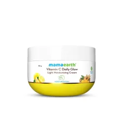 Mamaearth Vitamin C Daily Glow Light Moisturizing Cream with Turmeric & Vitamin C for Skin Brightening - 50 g | 24 Hrs L