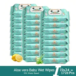 Mamma Love 99% Pure Water Baby Wet Wipes with Lid | Pack of 24 | 72 pcs/pack |