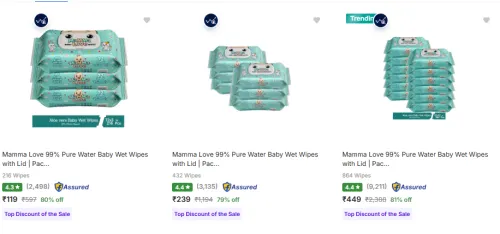 Image of Mamma Love Wipes at minimum 49% Discount