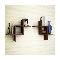 MAMTA DECORATION MDF Interlocked Storage Wall Shelves for Home (Brown)