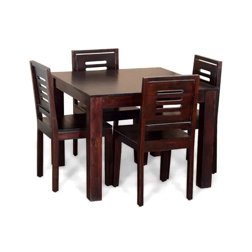 Image of MAMTA DECORATION Sheesham Wood 4 Seater Dining Table Set with Chairs for Living Room (Mahogany Finish)