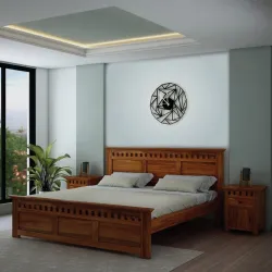 MAMTA DECORATION Solid Sheesham Queen Size Bed Without Storage