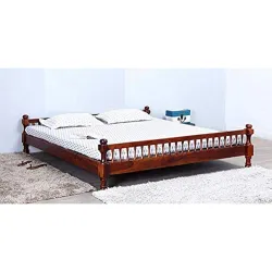 MAMTA Decoration Sheesham / Rosewood Queen Size Bed Without Storage for Bedroom | Oak Finish (MD-BED-01-OK)