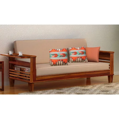 Image of Mamta Decoration Sheesham Wood 2-Seater Sofa Cum Bed – Honey Finish