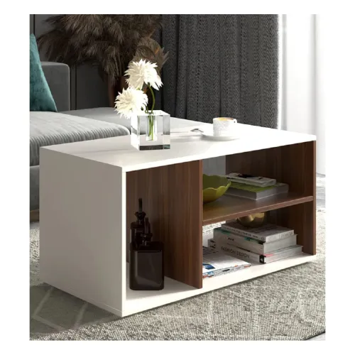 Image of MAMTA DECORATION Wood Center Coffee Table with Storage