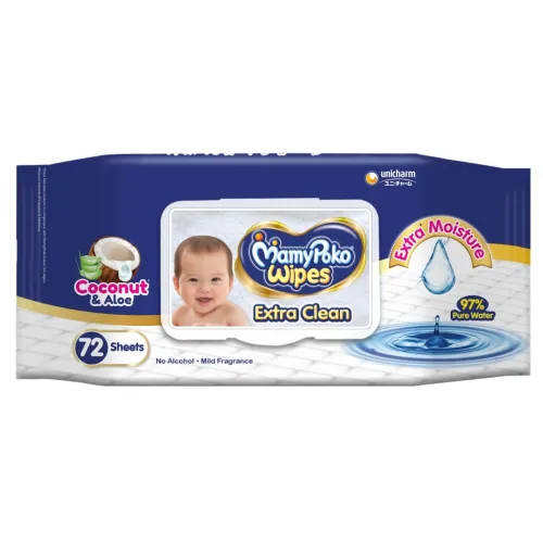 Image of MamyPoko Extra clean Baby Wipes, 72 Sheets