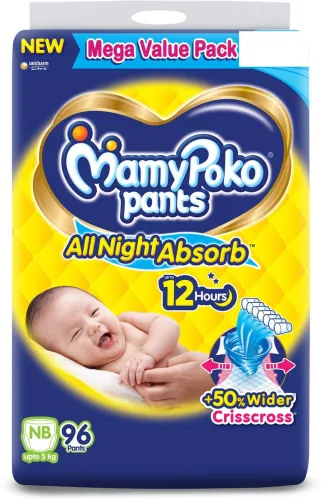Image of MamyPoko Pants All Night Absorb NB96 - New Born  (96 Pieces)