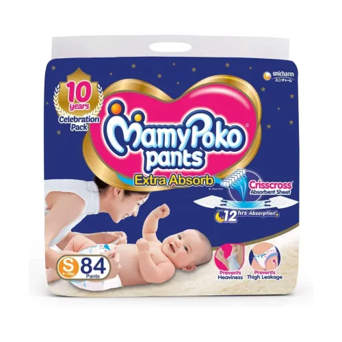 Image of MamyPoko Pants Extra Absorb Baby Diaper, Small (Pack of 84)