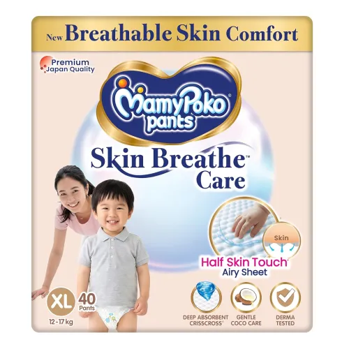 Image of MamyPoko Pants Skin Breathe Care Baby Diapers 40 Count 12-17Kgs 