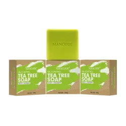 MAN CODE Tea Tree Soap Anti Bacterial - 125g | Pure Natural Ayurvedic | Premium & Luxurious Soap With Essential Oils | E