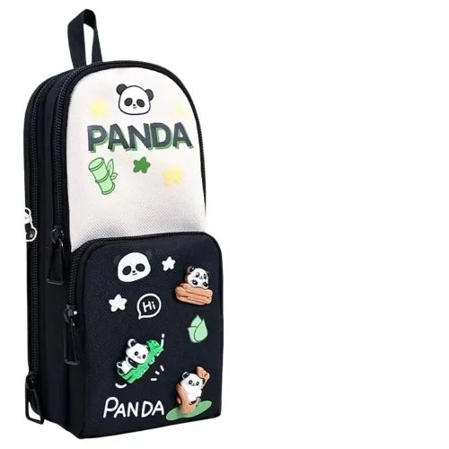 Image of Manaki Kawaii Canvas 3-Compartment Pencil Case