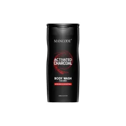 Mancode Activated Charcoal Body Wash for Men 450ml, Shower Gel with Oil Control, Natural Oils Extract, Odor Protection