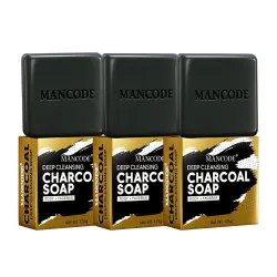 Mancode Activated Charcoal Soap 125g Pack of 3