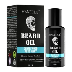 Mancode Beard Growth Oil for Men - 60ml More Beard Growth, With Cedarwood & Rose Mary Natural Oils including Vitamin E, 