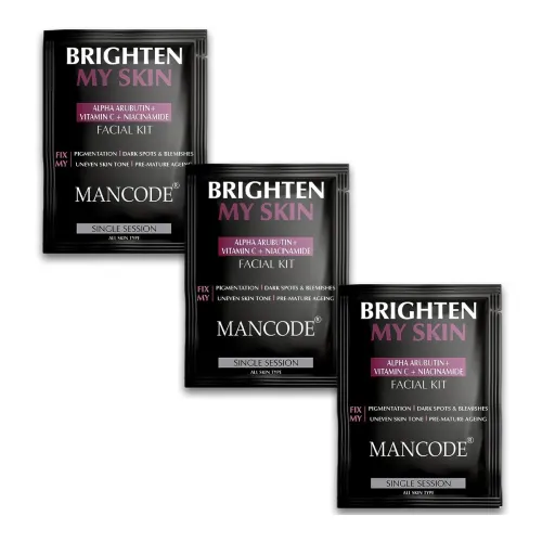 Image of Mancode Brighten My Skin Facial Kit For Men 3 x 58 G (Pack of 3)