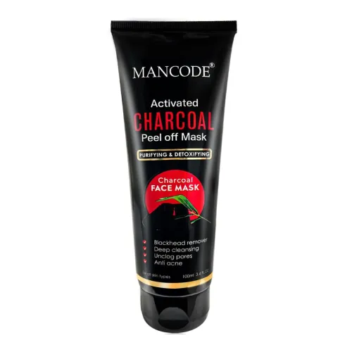 Image of MAN CODE Charcoal Peel Off Mask For Men, Detoxifies Skin, Deep Cleansing, Prevents Pore Clogging, Removes Blackheads - 1